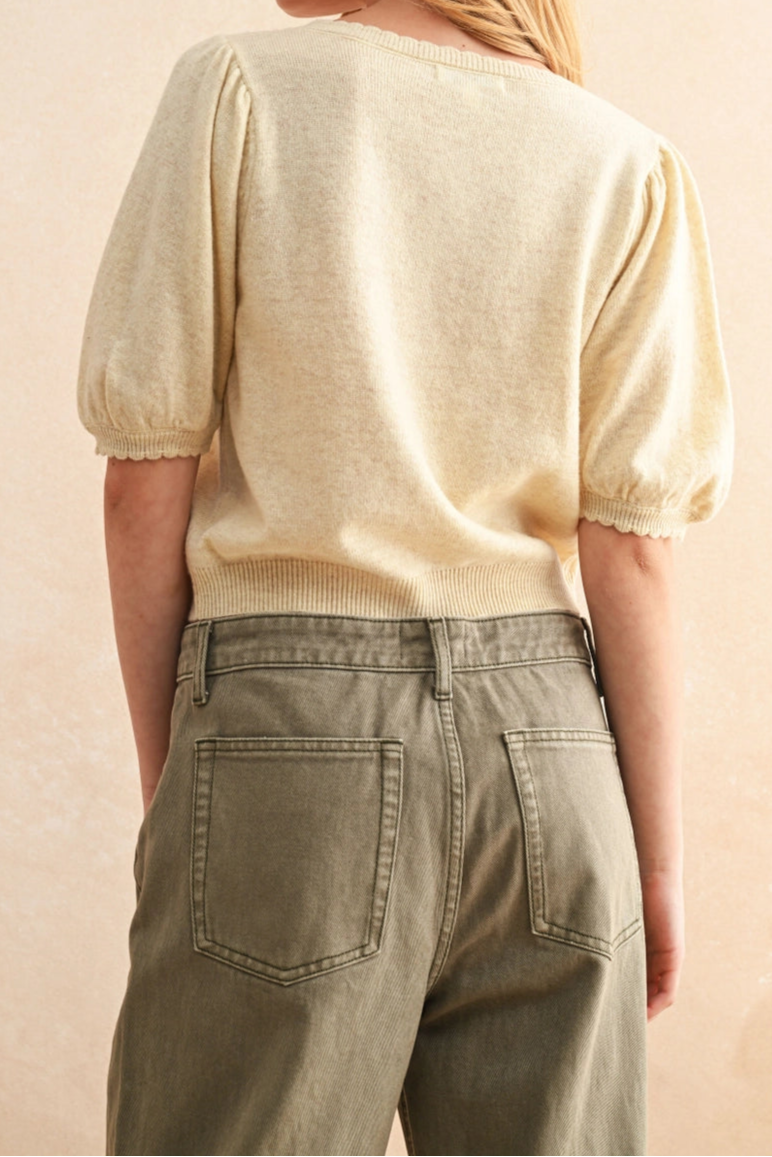 Puff Sleeve Cardigan