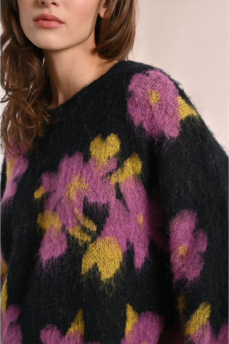 Black Floral Sweater