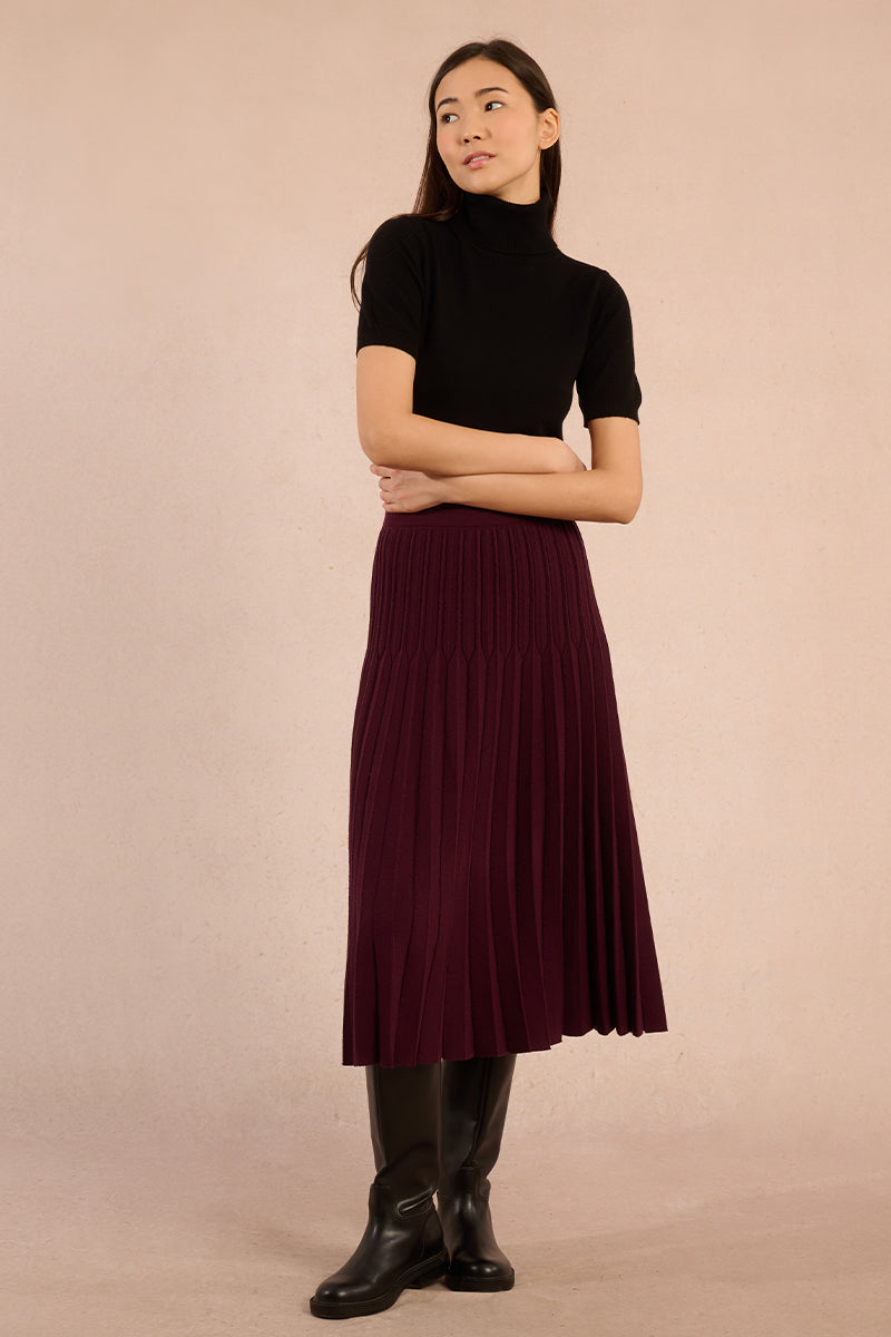 Autumn Purple Knit Skirt