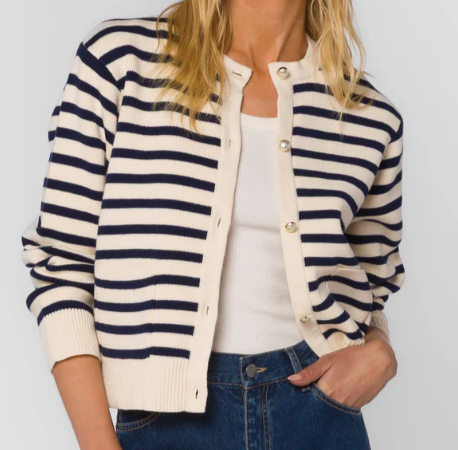 Navy Stripe Cardigan