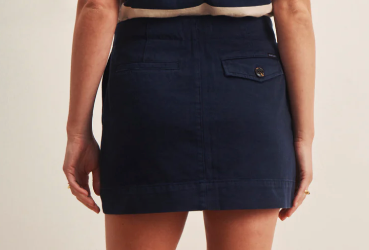 Navy Button Skirt