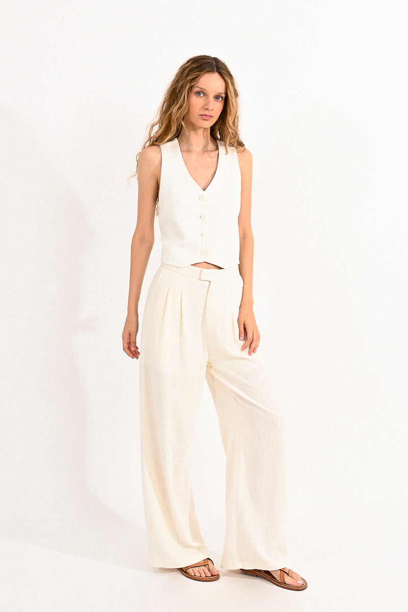 Pearl Woven Pleated Trouser
