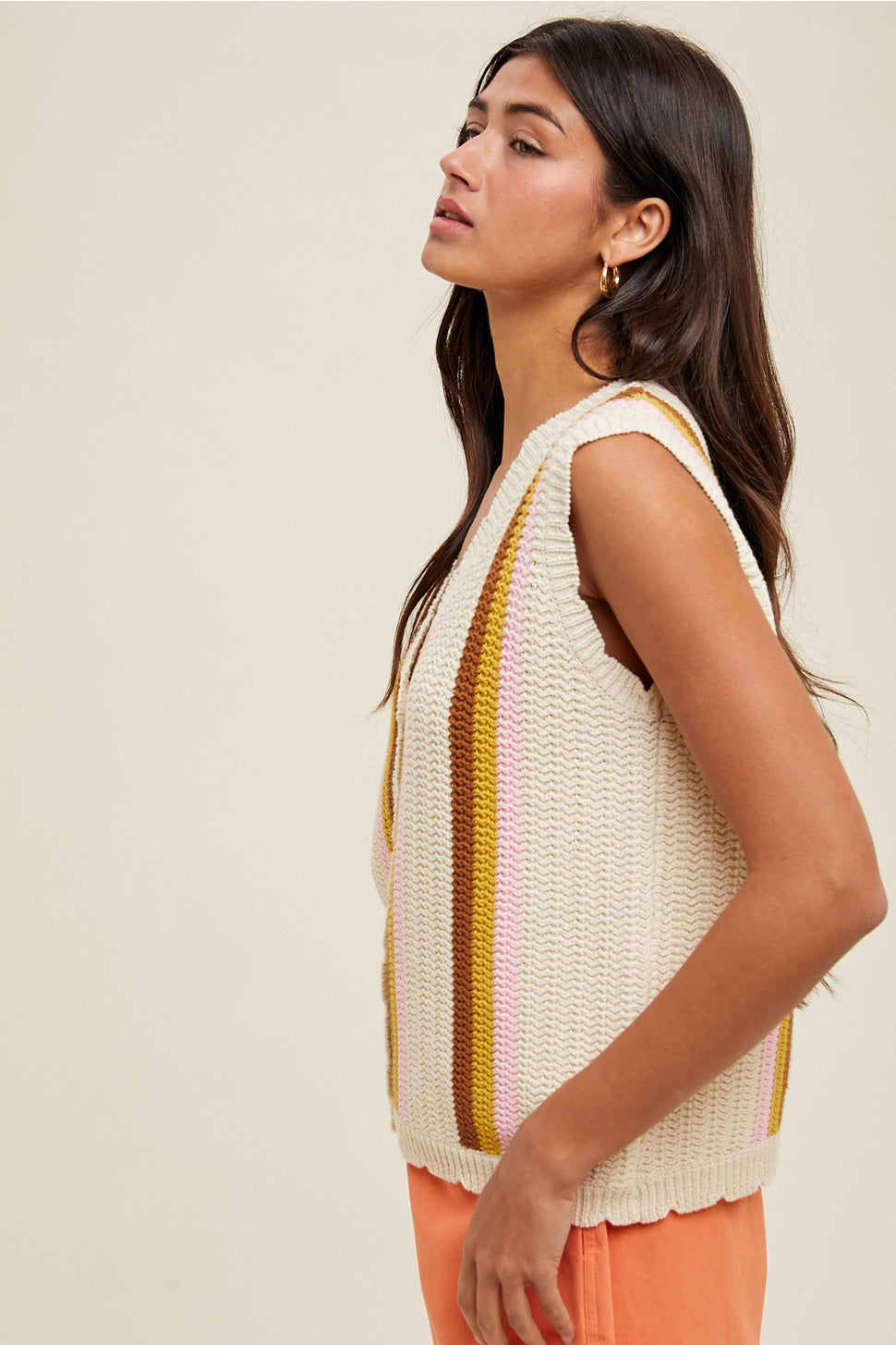 Espresso Stripe Sweater Tank