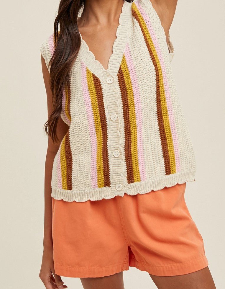 Espresso Stripe Sweater Tank