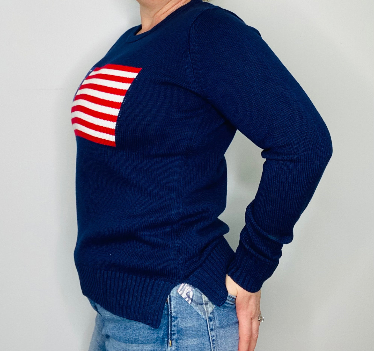 Navy American Flag Sweater