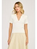 Cream Polo Top