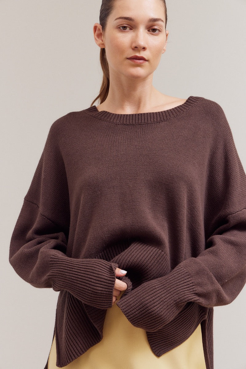 Cacao Slit Sweater