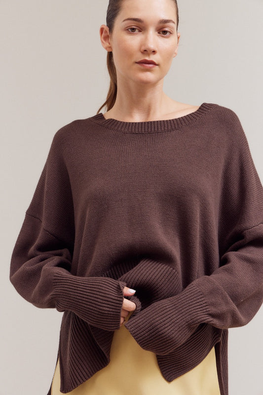 Cacao Slit Sweater