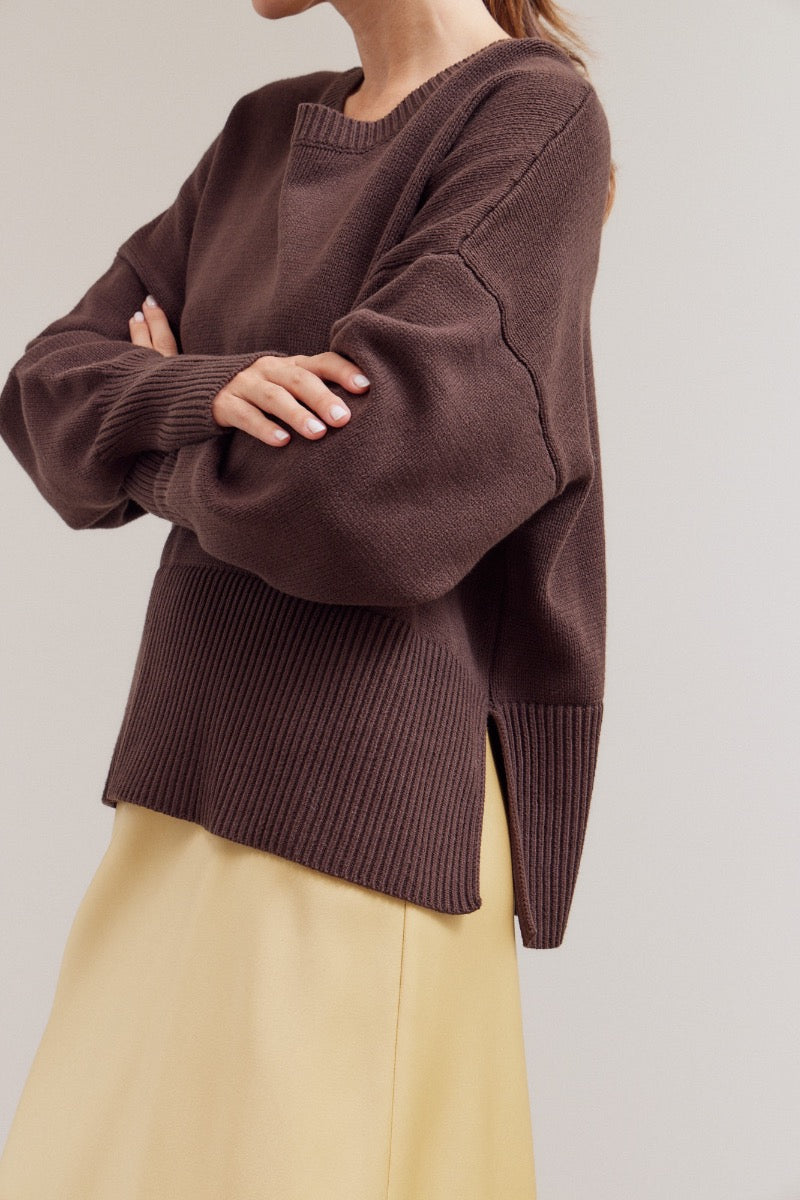 Cacao Slit Sweater