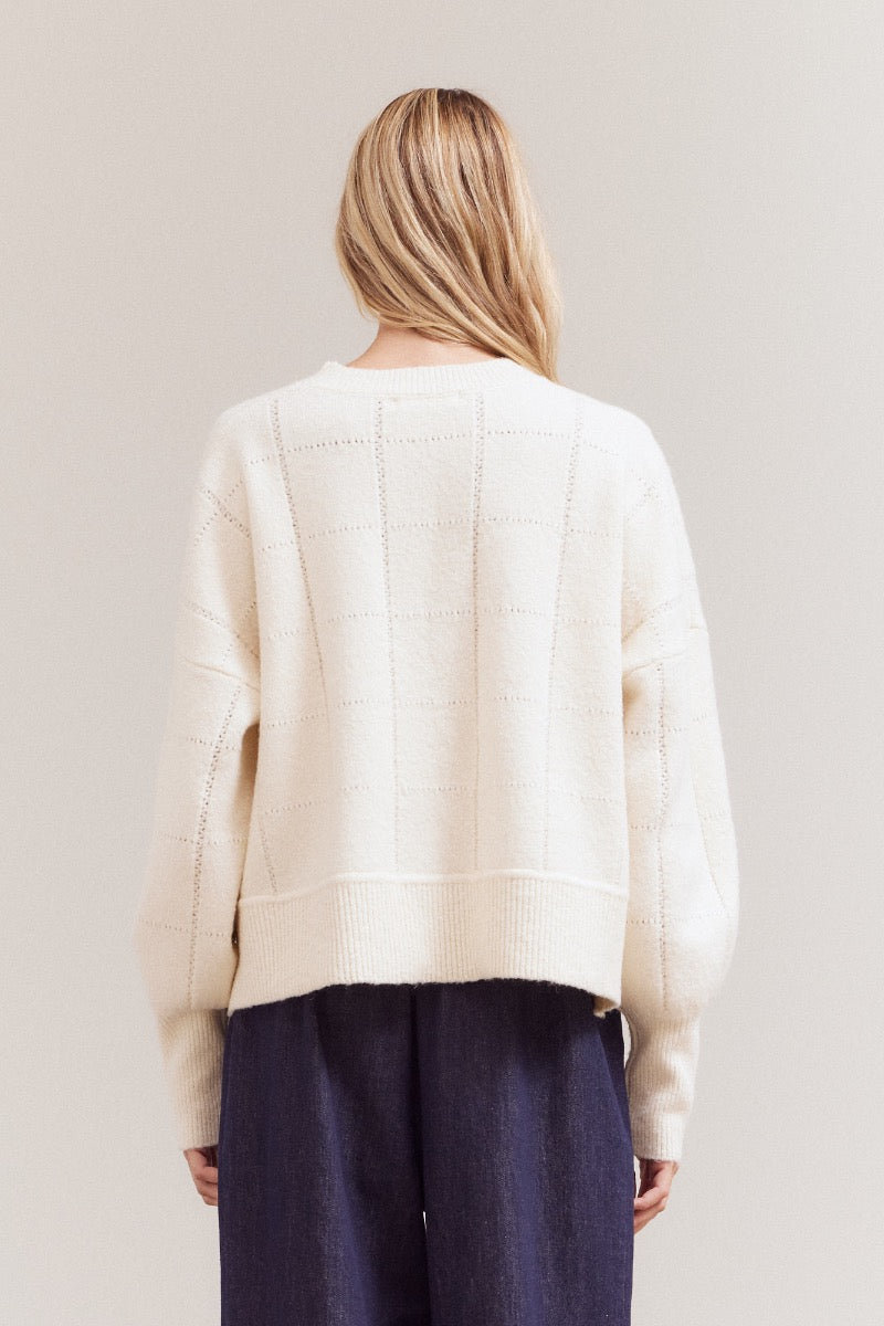 Ivory Grid Sweater
