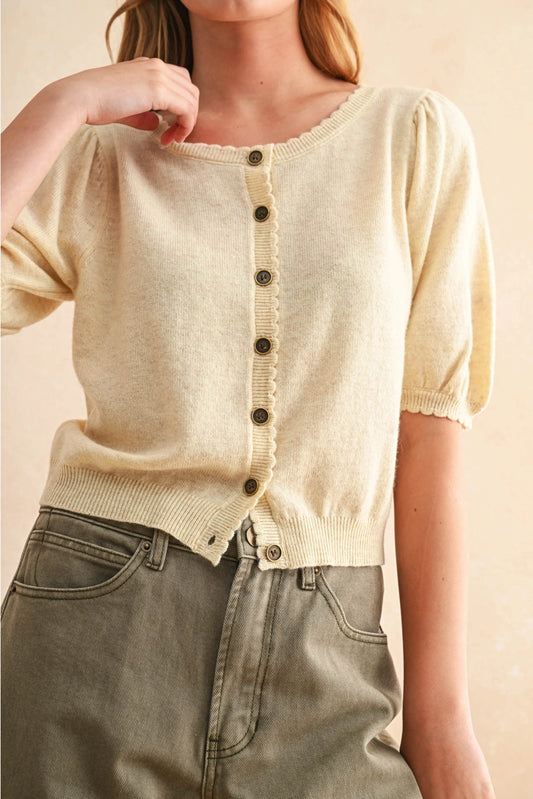 Puff Sleeve Cardigan