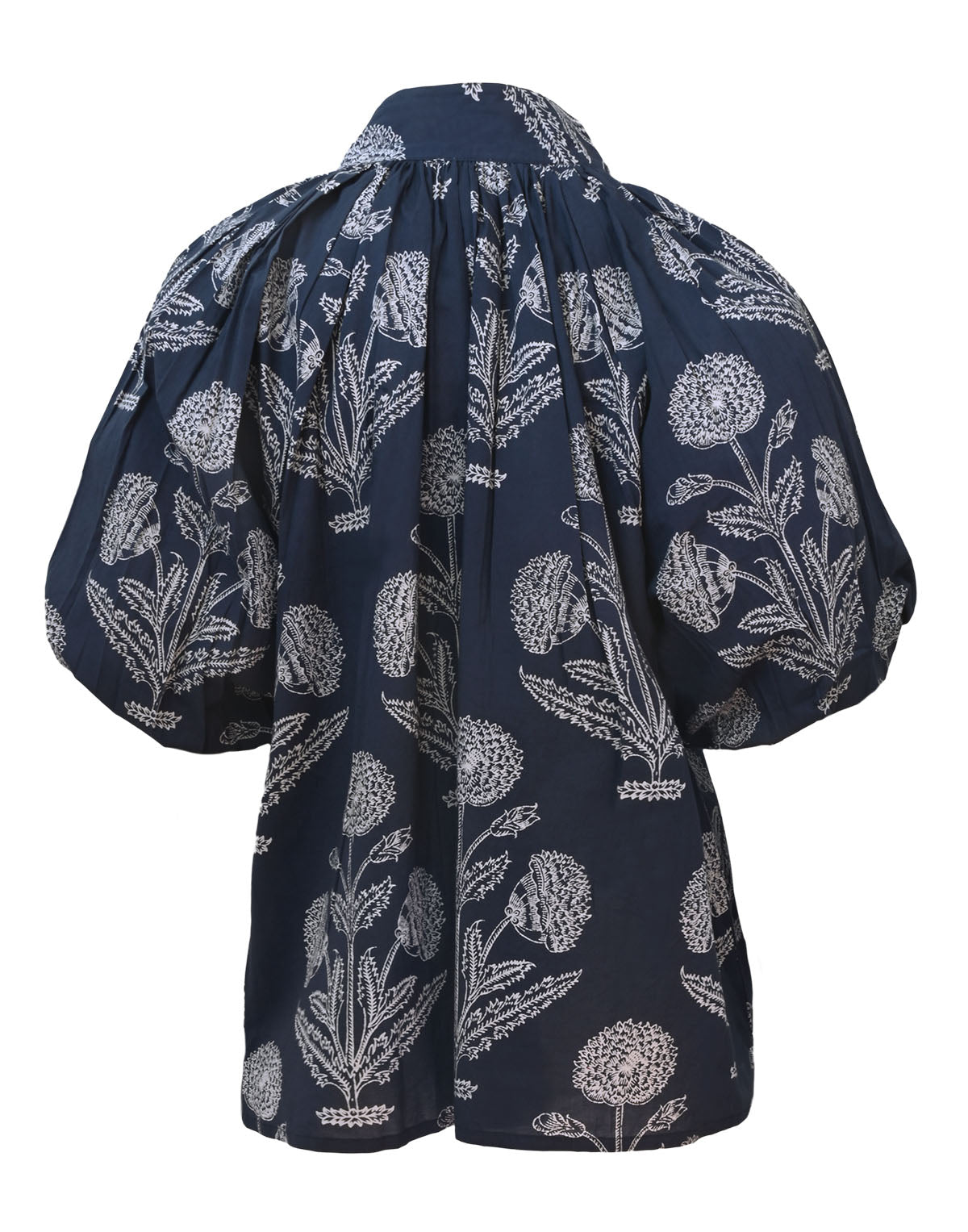 Navy Hydrangeas Blouse