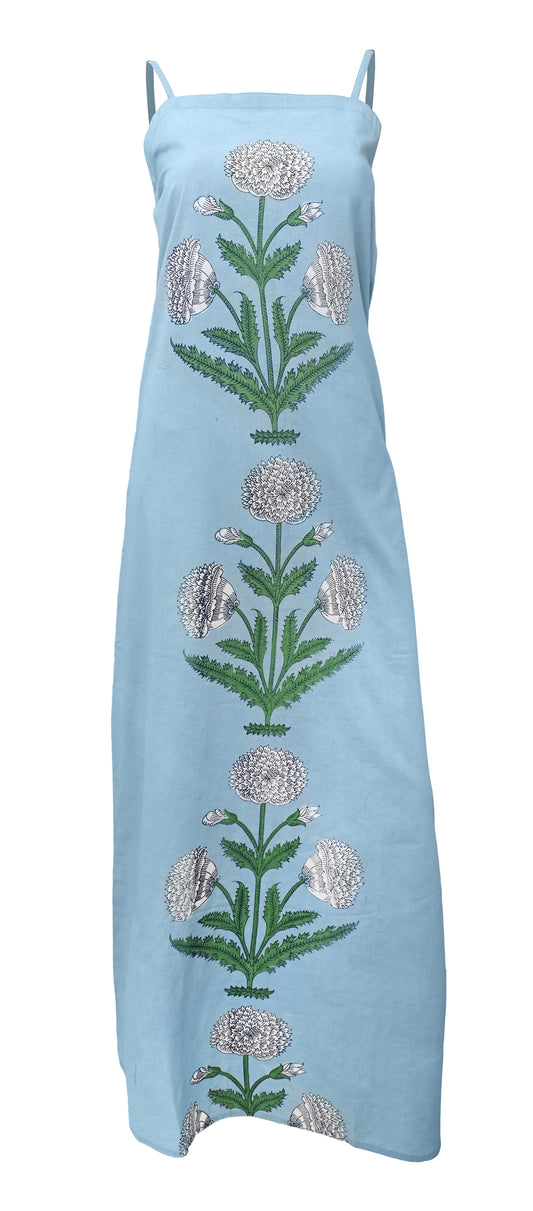 Blue Hydrangeas Maxi Dress