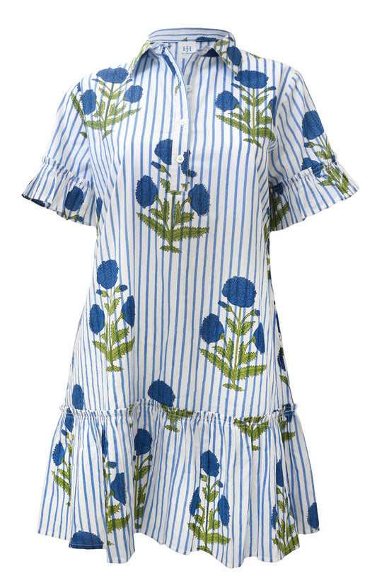 Stripe Hydrangeas Dress
