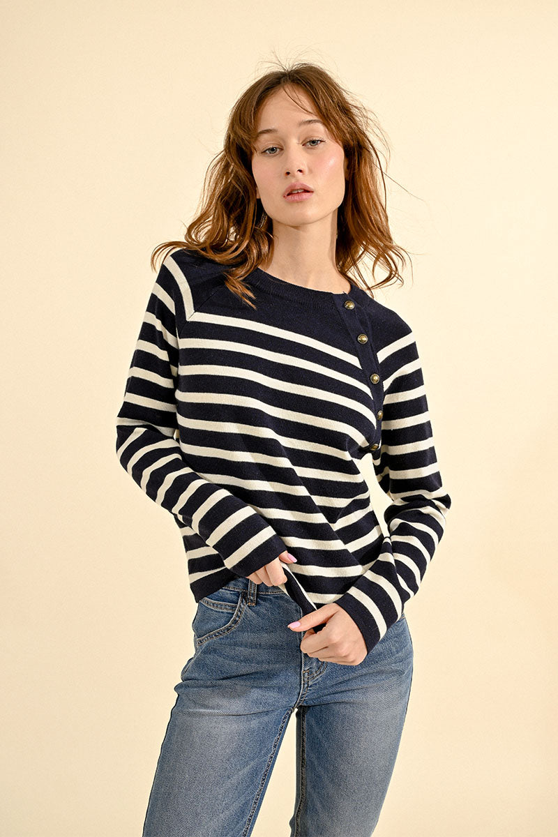 Navy Striped Sweater