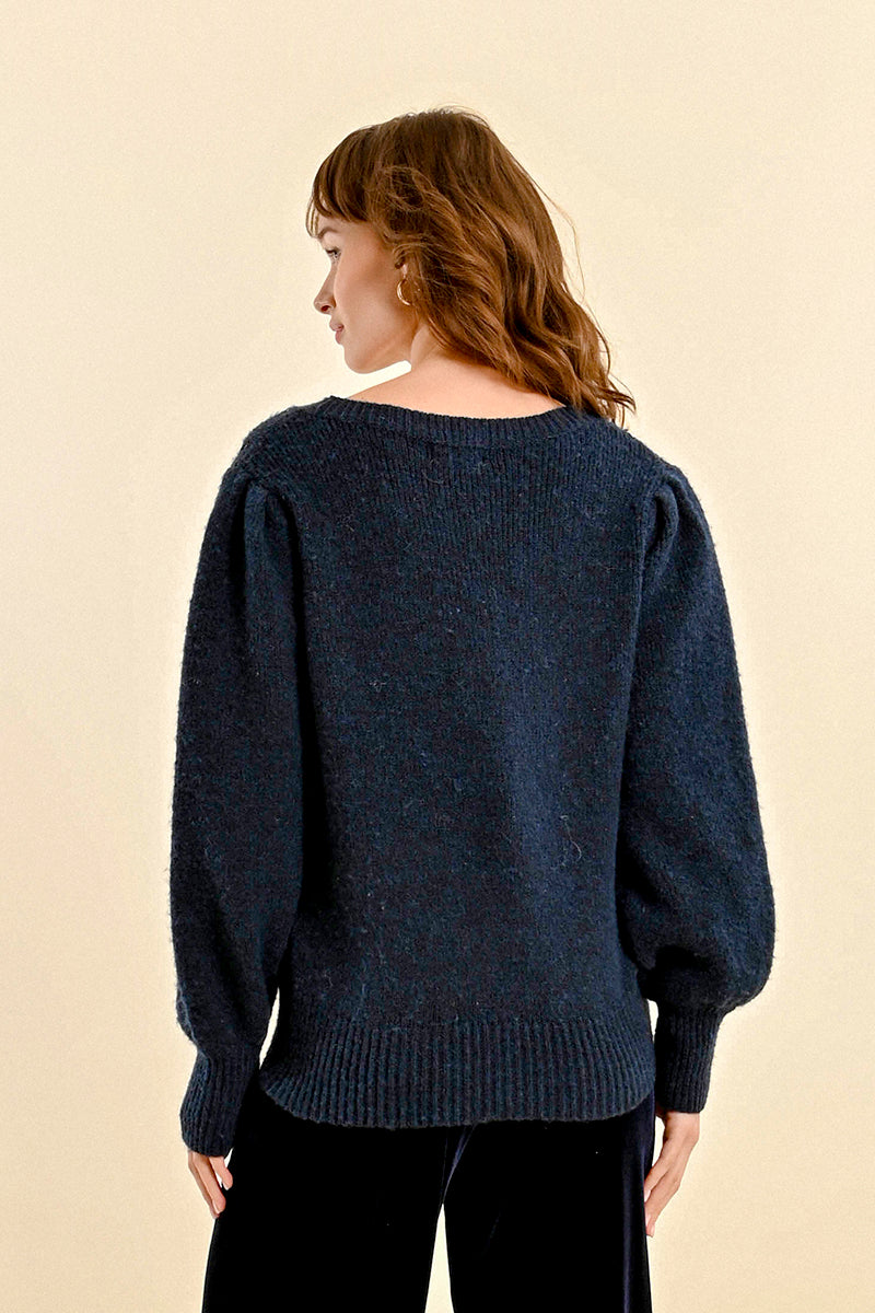 Navy Sequin Sweater