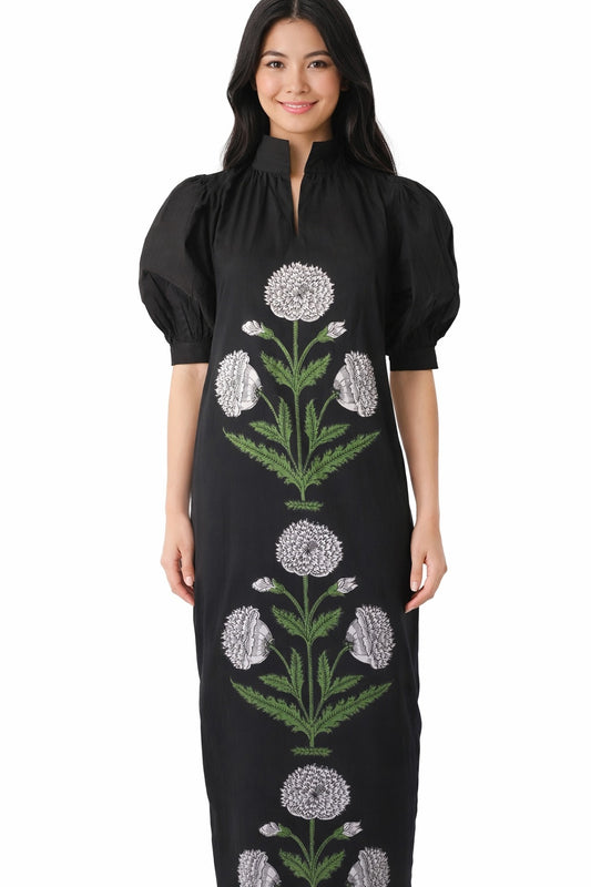 Black Hydrangeas Dress