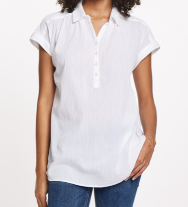 White Pinstripe Top