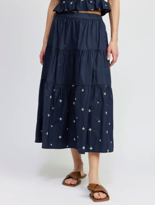 Navy Star Skirt