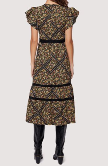 Black Floral Midi Dress