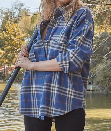 Blue Plaid Top