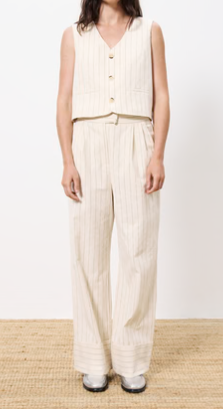 Creme Pinstripe Vest