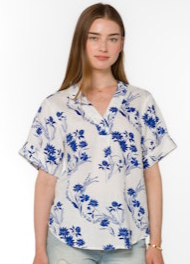 Blue Floral Top