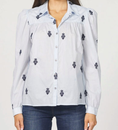 Wild Rose Blue Buttondown