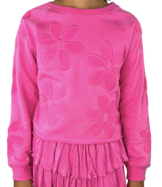 Embroidered Flower Sweatshirt