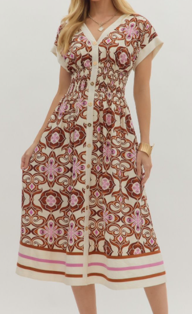 Cocoa Abstract Dress