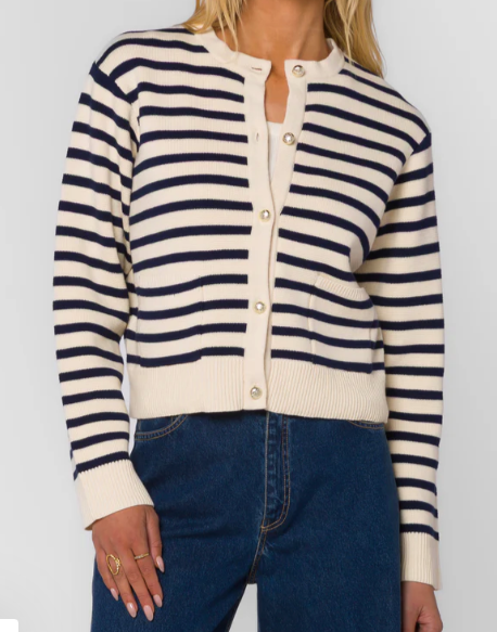Navy Stripe Cardigan