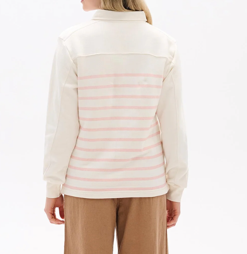 Pink Stripe Polo Top