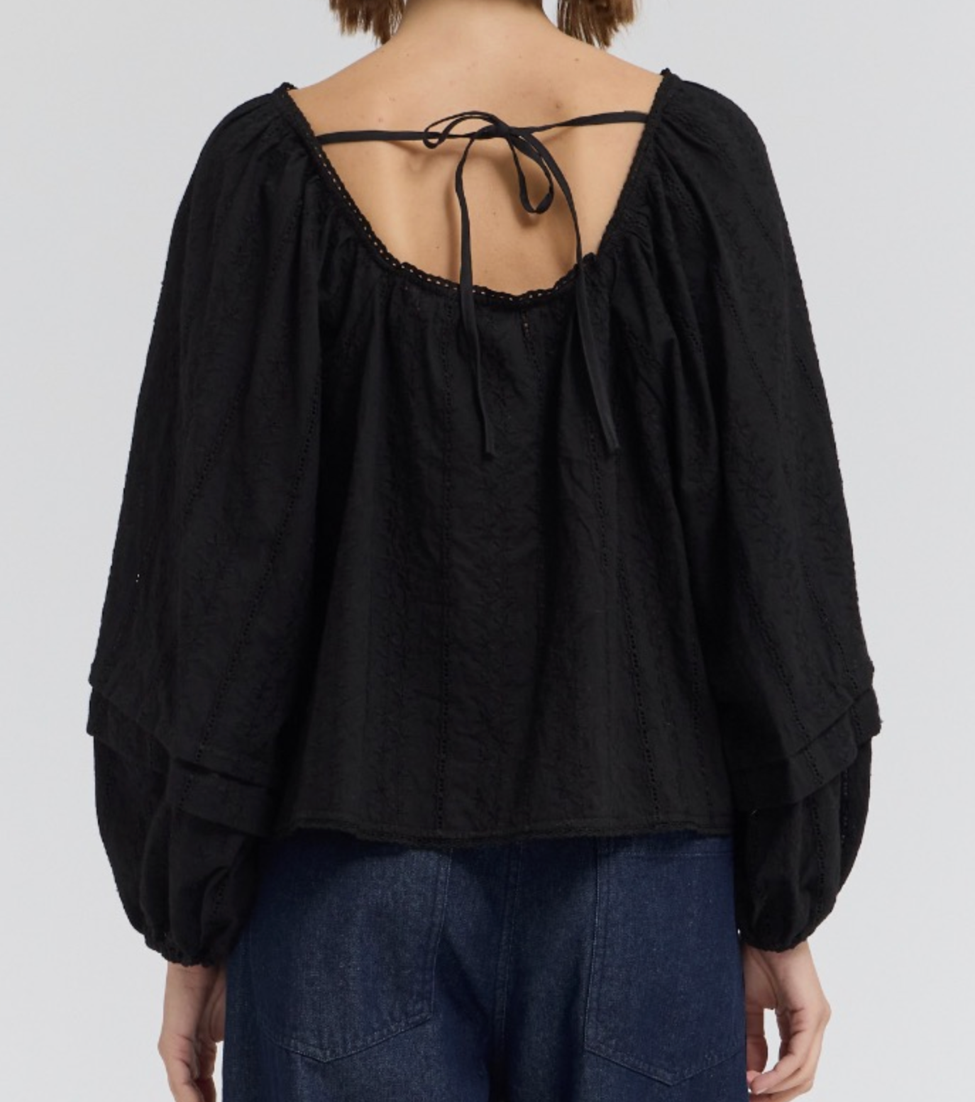 Black Eyelet Top
