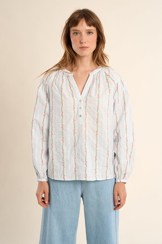 Floral Stripe Blouse