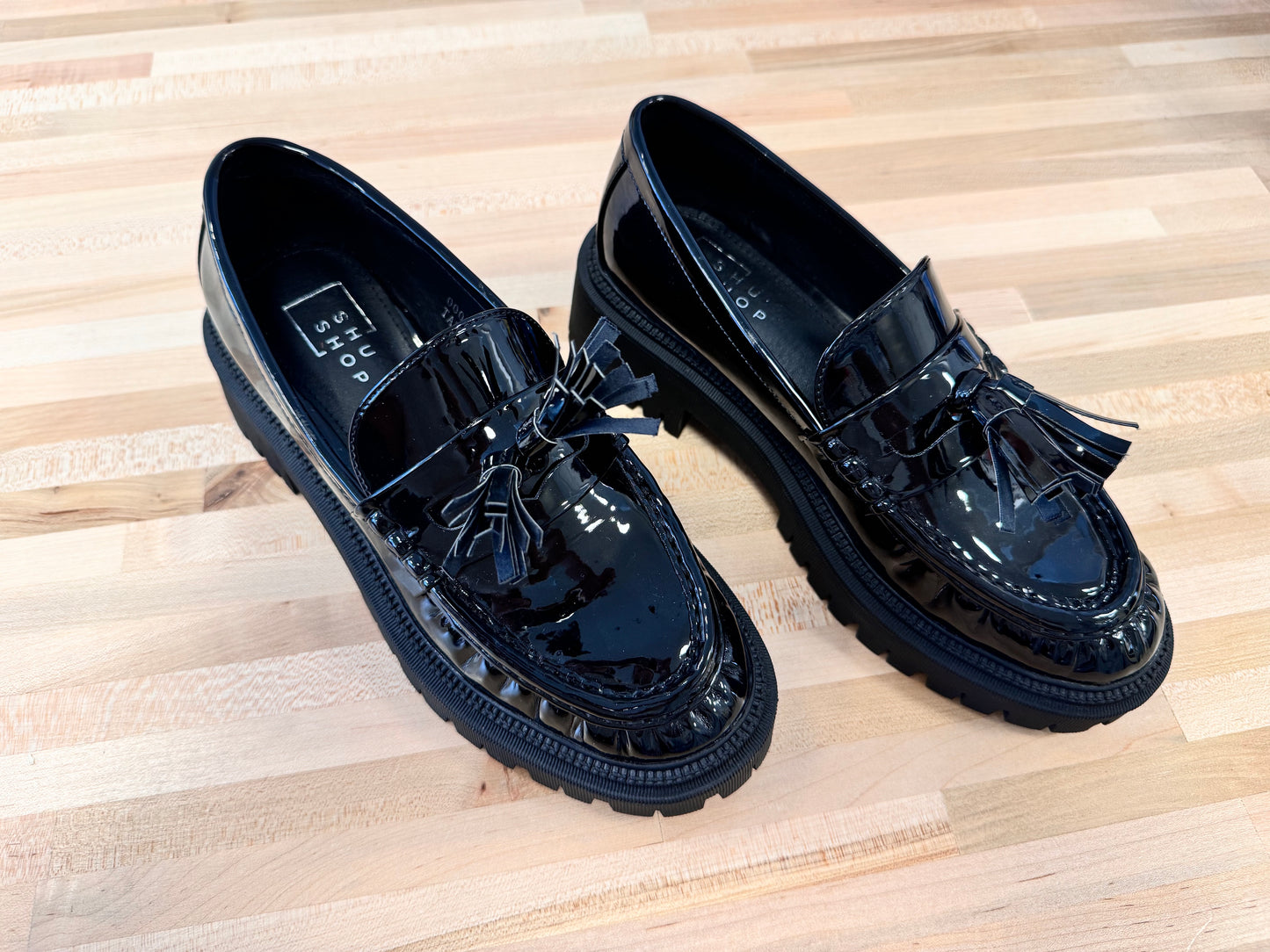 Black Patent Tassel Loafer