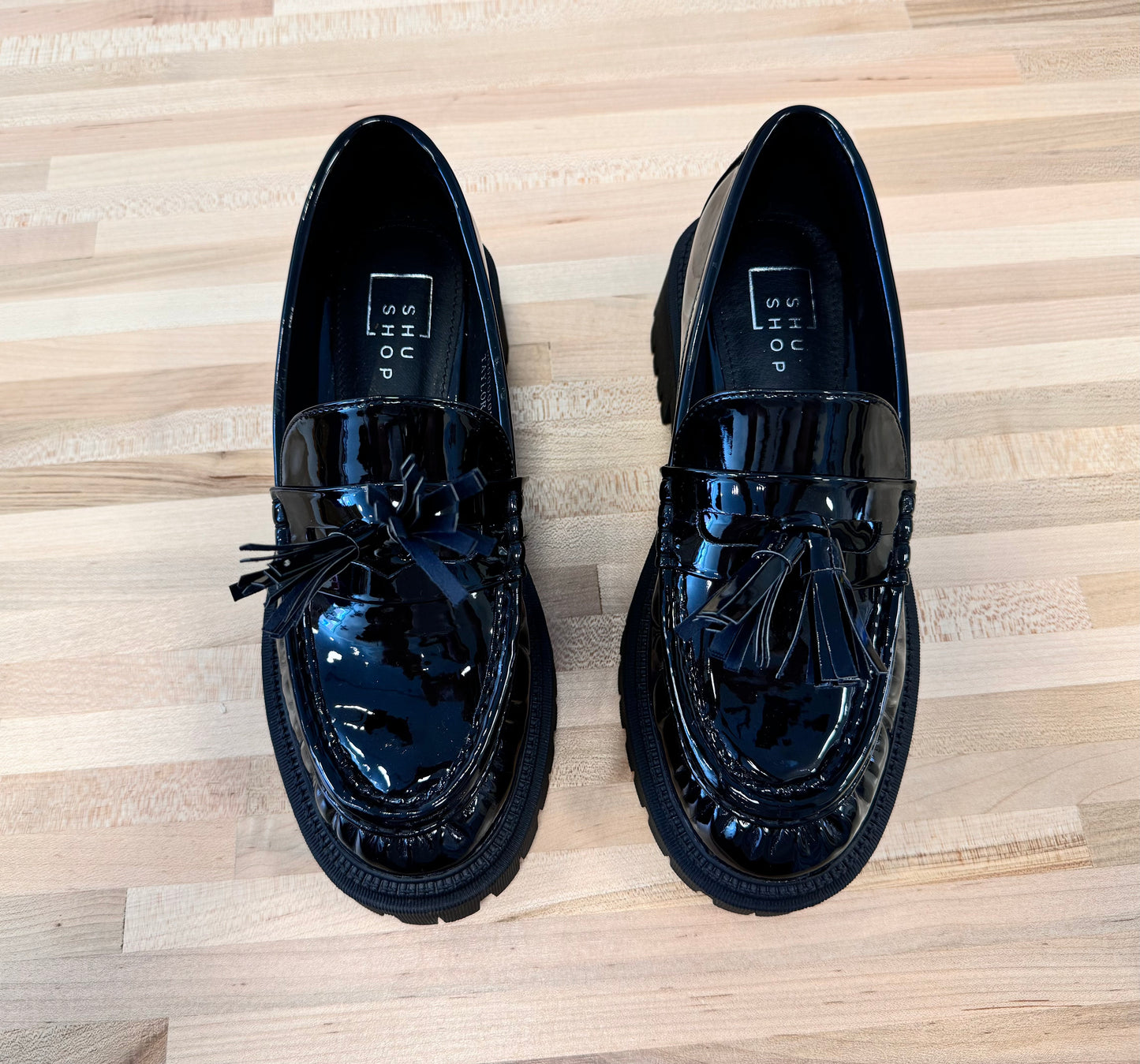 Black Patent Tassel Loafer