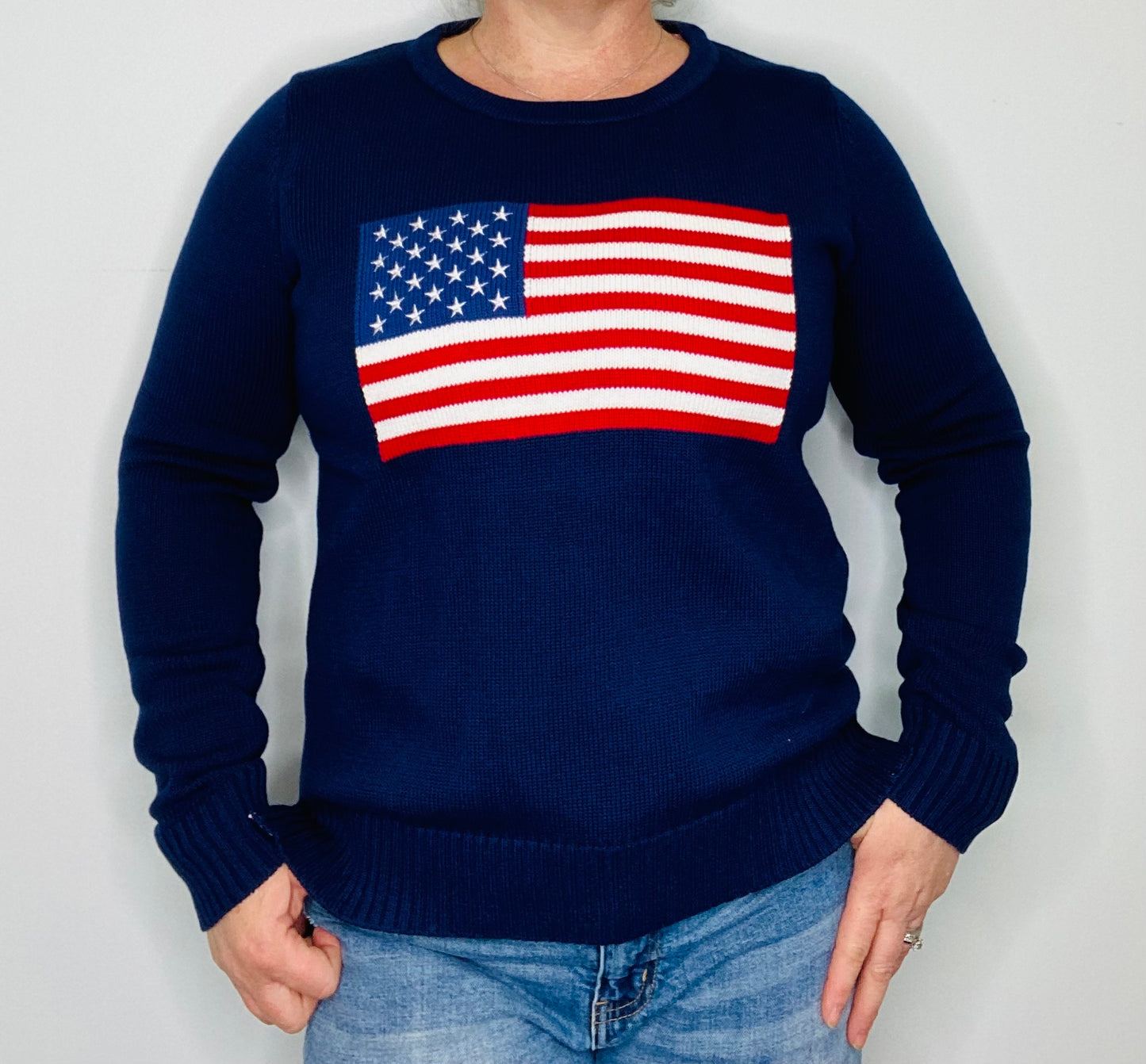 Navy American Flag Sweater