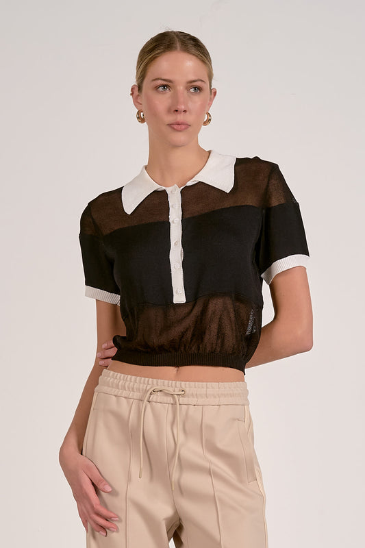 Black Sheer Top